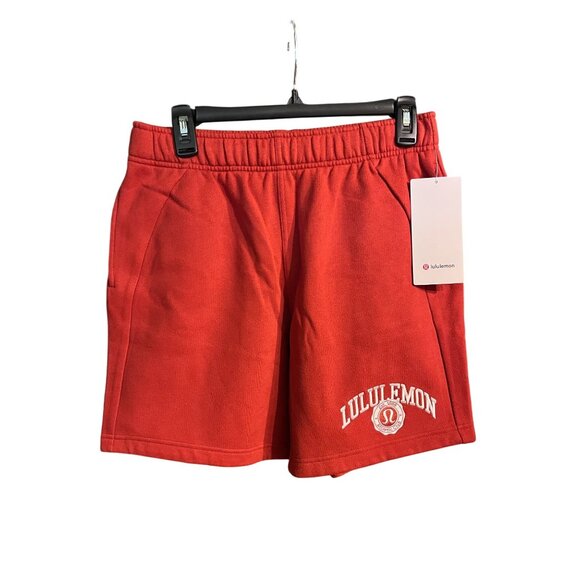 Lululemon Scuba Mid-Rise Oversized Shorts 7" Autumn Rust/Light Ivory Size S - Picture 1 of 6